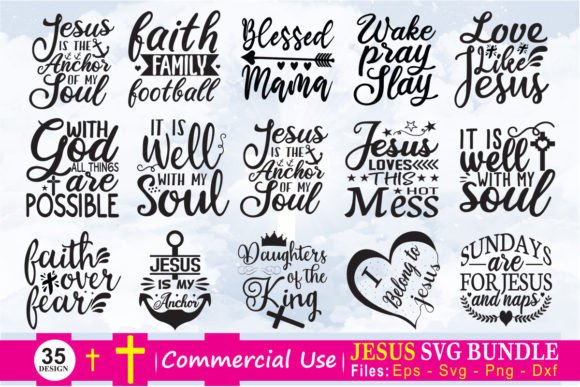 35 Jesus Quotes Bundle: Graphics for Faith-Based Crafts