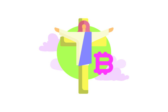 Bitcoin Easter Icon Jesus Purple Graphics