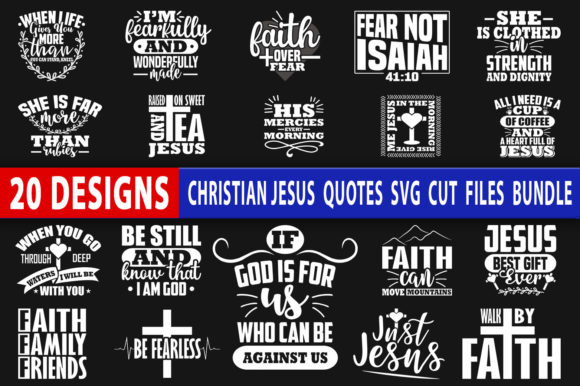 Christian Jesus Quotes SVG Graphics & Crafts Bundle