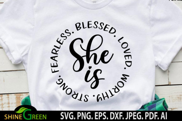 Christian She is Strong Fearless Woman Graphics & Crafts