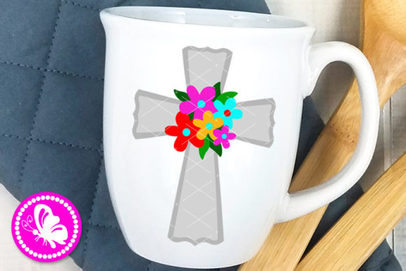 Cross Flowers Easter Christian Sign